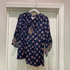 Loft Boho Blouse in Navy Floral